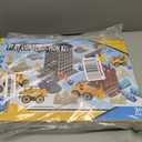 YIDESTARS Construction Sandbox with Lid  4 Vehicles with 1 Conveyor, 8 Castle Molds, 6 Figures & 3lbs Moldable Sand  Preschool Sensory Bin for Fine Motor Skills, Ages 36