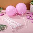50Pcs Plastic Balloon Sticks with Base, Balloon Holder Sticks Weights for Tying Birthday Parties, Graduation, Holiday, Wedding, Anniversary Decoration