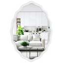 Oval Bathroom Mirror Wall Mounted Large Decorative Wall Mirror for Living Room, Bedroom, or Entryway – Vintage Sunburst Design with Beveled Detailing – Wavy Frame Vanity Mirror (White)