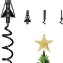 Christmas Tree Topper Holder - Twist On Universal Stabilizer with Adjustable Attachments. Secure Lock for Treetop Ornaments, Fits Most Basic Tree Types & Topper Bases (Black)