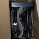 [Slim & Space-saving] Sponge Holder for Kitchen Sink, Sponge Caddy for Scrub Daddy / Scrub Mommy Smiley Face, Sink Organizer Accessories for Dish Brush, Scrubber -with 2 Suction Cups & 1 Adhesive Hook (Black)