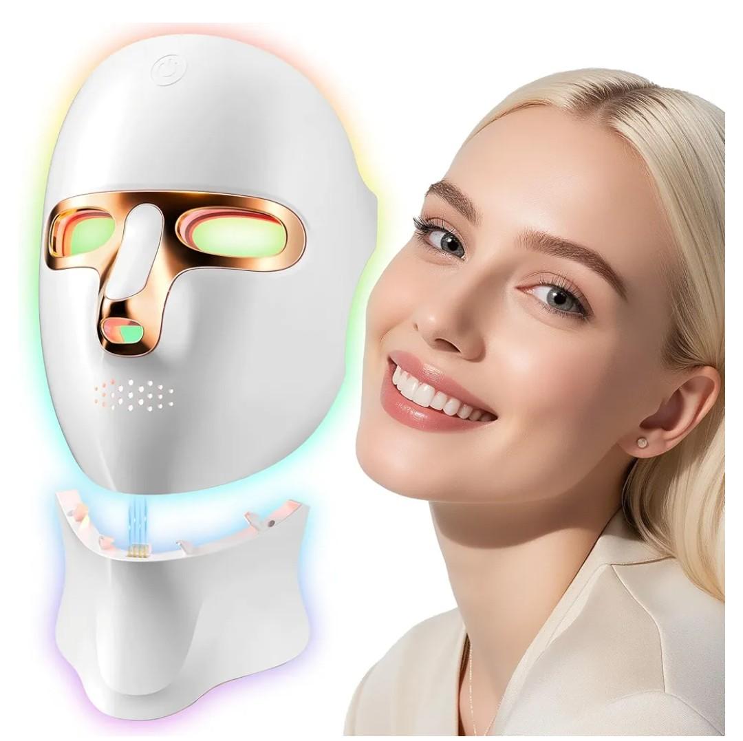 Red Light Therapy Mask for Face,Cordless LED Face Mask Light Therapy,USB C Rechargeable,Infrared Lights Masks for Home Working Travel Yoga Sleep