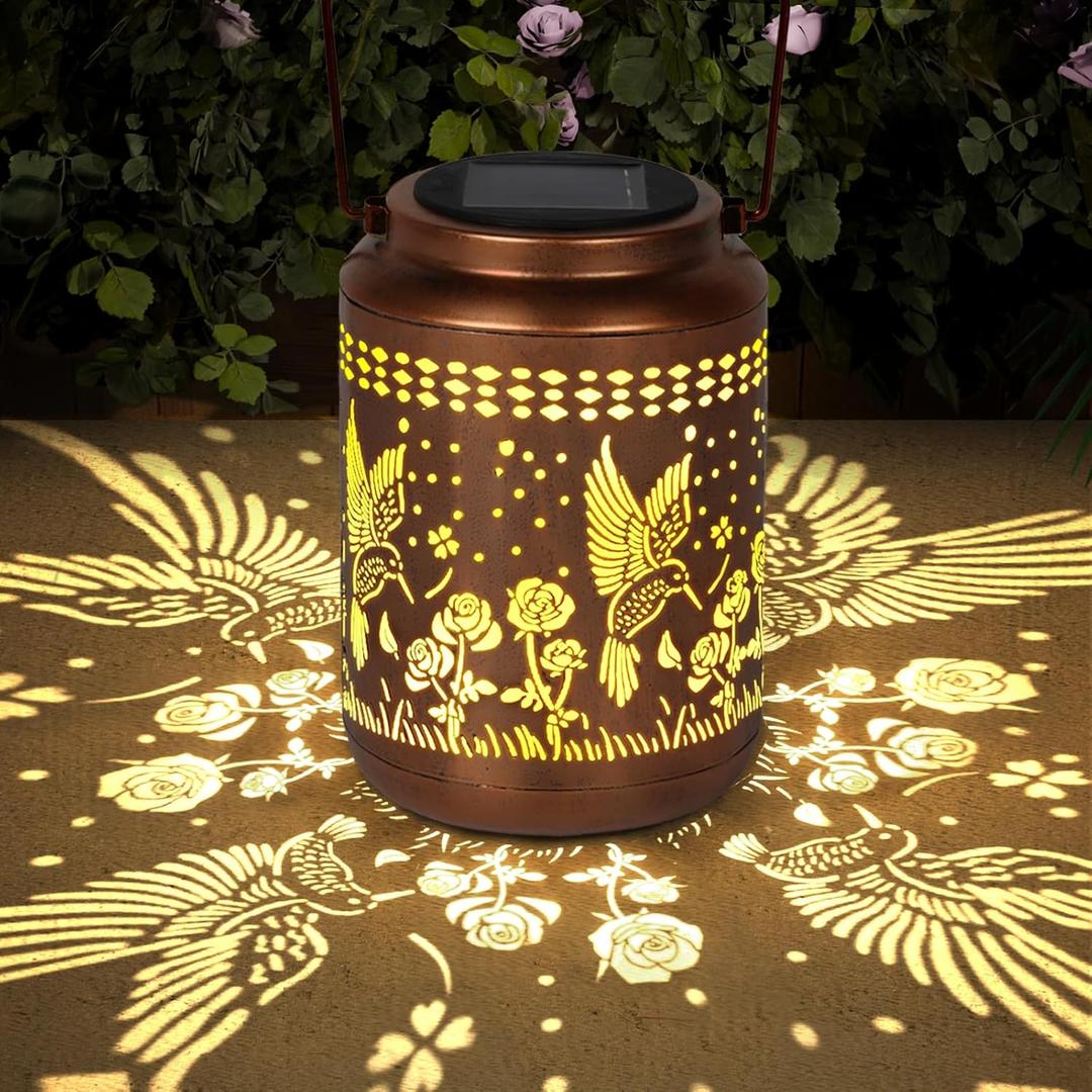 Hummingbird Solar Lantern Outdoor Hummingbird Decor Garden Decor Waterproof Decor Light Hanging Solar Lights Yard Decor, Christmas Gifts, Gifts for Women, Gifts for Mom, Gifts for Grandma
