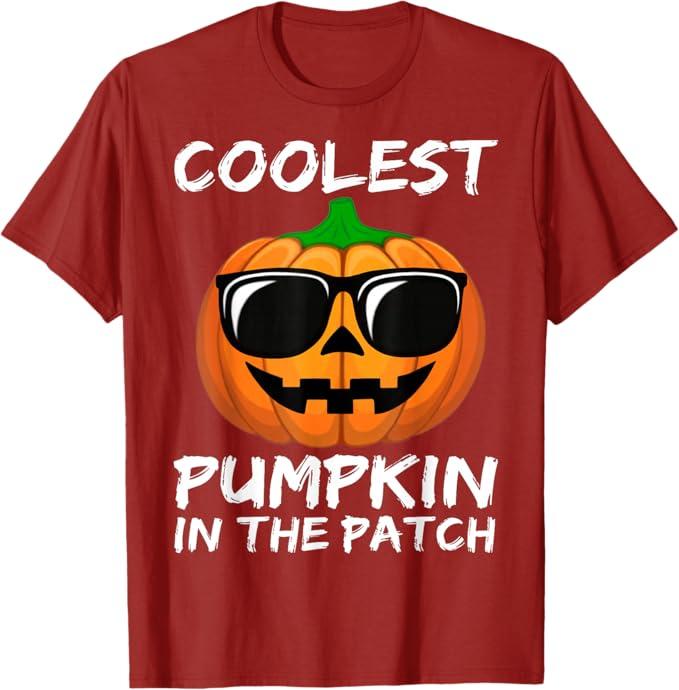 Kids Coolest Pumpkin In The Patch Funny Halloween Boys Girls T-Shirt 4T
