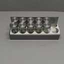 CherHome Magnetic Spice Rack with Jars Set，Magnetic Spice Organizer for Refrigerator，12PCS 3oz. Glass Jars with Shaker Lids and Metal Caps，Seasoning Containers with Magnetic Shelf for Fridge 2 Missing