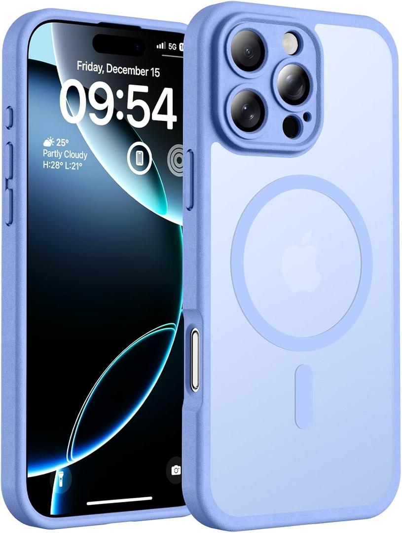 TOCOL for Phone 16 Pro Max Case, Compatible with Magsafe Charger, Full Camera Protection, Drop Protection, Translucent Matte Phone Case for iPhone 16 Pro Max 6.9 inch (Sky Blue)