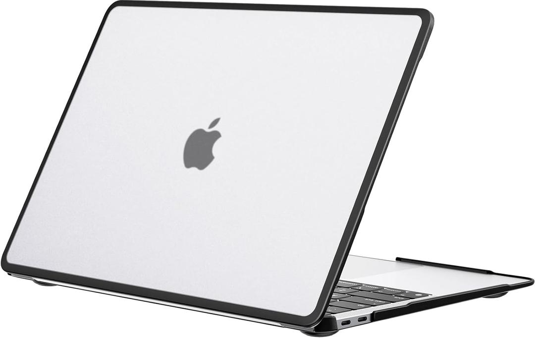 BlueSwan Anti-Cracking Hard Shell Case Compatible with MacBook Air 13 inch, M1 Chip 2018-2021 Model A2337 A2179 A1932, Anti-Fingerprint Soft TPU Bumper, Frosted Clear