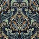Patelai 2 Set 42x21x3 Inch Outdoor Patio Chair Cushions for Dining/Rocking Chairs High Back Soft Seat Pad with Ties Waterproof Fade Resistant for Indoor Outside Furniture (Vibrant,Paisley Blue Floral)