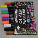 Window Chalk Markers for Glass Washable, 10 Colors Jumbo Liquid Chalk Marker with 15mm 3 in 1 Nib Thick Wide Tips, Big Chalkboard Markers, Car Paint Pen for Auto, Bistro, Mirror, Poster, Blackboards