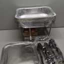 6 Pack - Disposable Chafing Dish Buffet Set, Welded Body Food Warmers for Parties, Fuel Cans Complete Set, Half Size Pans, Warming Trays