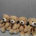 MorisMos 4Pcs Teddy Bears Bulk Baby Shower, 14inch Cute Teddy Bear Stuffed Animals Plush, Small Stuffed Bears on Centerpiece Baby Shower, Brown