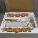 65.5" Natural Real Wood Floor Lamp with S Cluster Pull Chains Dual Switch,Wood Base Tall Lamp,Farmhouse Standing Lamp for Living Room,with Linen Shade,Floor Lamp for Living Room,Bedroom(Bulb Included)