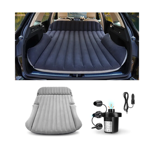 SUV Air Mattress with Double-Sided-Thick Flocked,Car Mattress with Pump & Pillow,Leakproof Durable Car Air Mattress,Car Bed for Auto Camping,Road Trip，Double-Sided Flocking（Black+Grey）