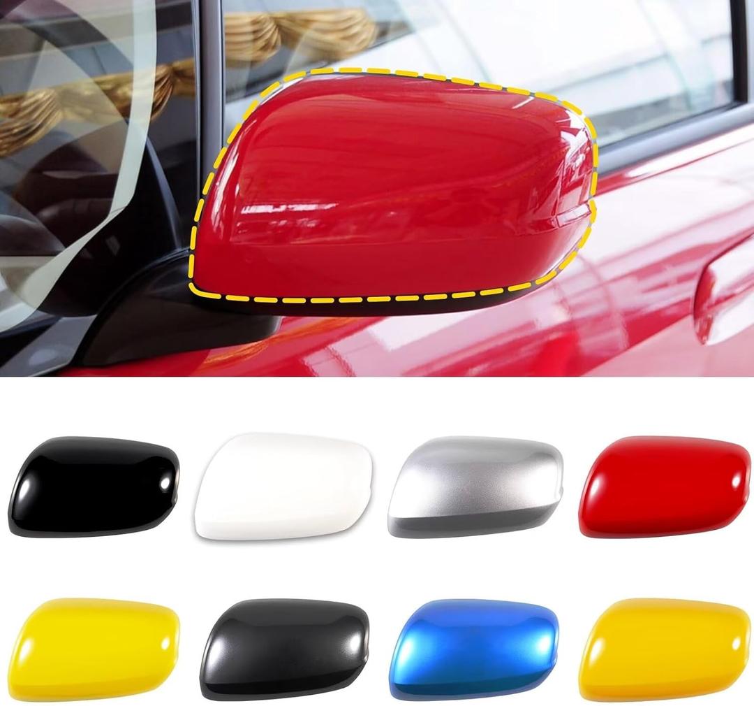 Car Door Side Rearview Mirror Cover Compatible With Honda Fit Jazz 2009 2010 2011 2012 2013 Housing Rearview Mirror Protective Cap Silk Silver Right Side