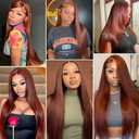 #33 Reddish Bundles Auburn Brown Straight Bundles Human Hair 24 26 28 Inch Brazilian Virgin Remy Hair Copper Red 3 Bundle Human Hair Extensions 50 Gram Per Bundle