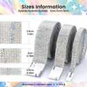 Novani Self Adhesive Rhinestone Ribbon, 0.35 Inch Wide 6 Yards 1 Roll, AB Crystal Diamond Bling Strips for DIY Crafts,Home Decor,Glitter Glass Rhinestone Tape for Crafting,Car Decoration