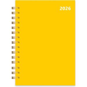 2 x 2026 Weekly and Monthly Planner, From January 2026 to December 2026, 5.5" x 8.5" Daily Planner for Productivity, Goal Setting & Time Management, Organizer for Work & School - Yellow Hard Cover