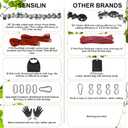 Rope Saw for Tree Limbs, 55 Inch Chain Saw with 70 Sharp Teeth & 46 Feet Ropes Kit, High Limb Pocket Chainsaw