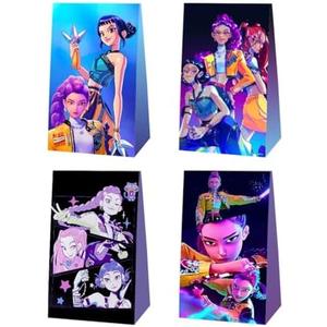 YEEFIGRO 12pcs Demon Movie Hunters Birthday Party Gift Bags Goodie Bags,Demon Movie Hunters Party Supplies for Kids Birthday Decorations