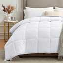 Homelike Moment Twin Comforter Duvet Insert - White Down Alternative Bed Comforter Twin Size, Lightweight Bedding Comforters Quilted Soft All Season with Coner Tabs White Square Embossed