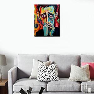 Tucocoo Graffitic Man DIY Paint by Numbers for Adults Colorful Man Art DIY Digital Oil Painting Acrylic Paint Cartoon Pop Art Painting Kits Canvas Bedroom Decor 16x20 Inch Nordics GiftDIY Frame