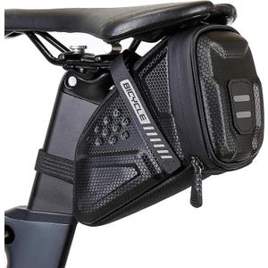 EVA hard shell waterproof bike saddle bag Seat bag Bike bag under seat 1 litre Bike tail bag Bike Rear bag Bike riding Accessories Storage bag Bike wedge bag Mountain Road Bike