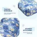 DANGHOOGY Wicker Chair Cushions, Waterproof Outdoor Loveseat Cushions for Patio Furniture, Tufted Wicker Furniture Cushions, 1 Loveseat and 2 U-Shaped Cushions (Blue Floral)