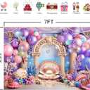 HANYING Under The Sea Backdrop,7x5ft Starfish Pearl Shells Ocean Princess Birthday Party Decoration Banner,Pink Purple Balloon Girls Baby Shower Photography Background,Portrait Studio Props,HY0111YL