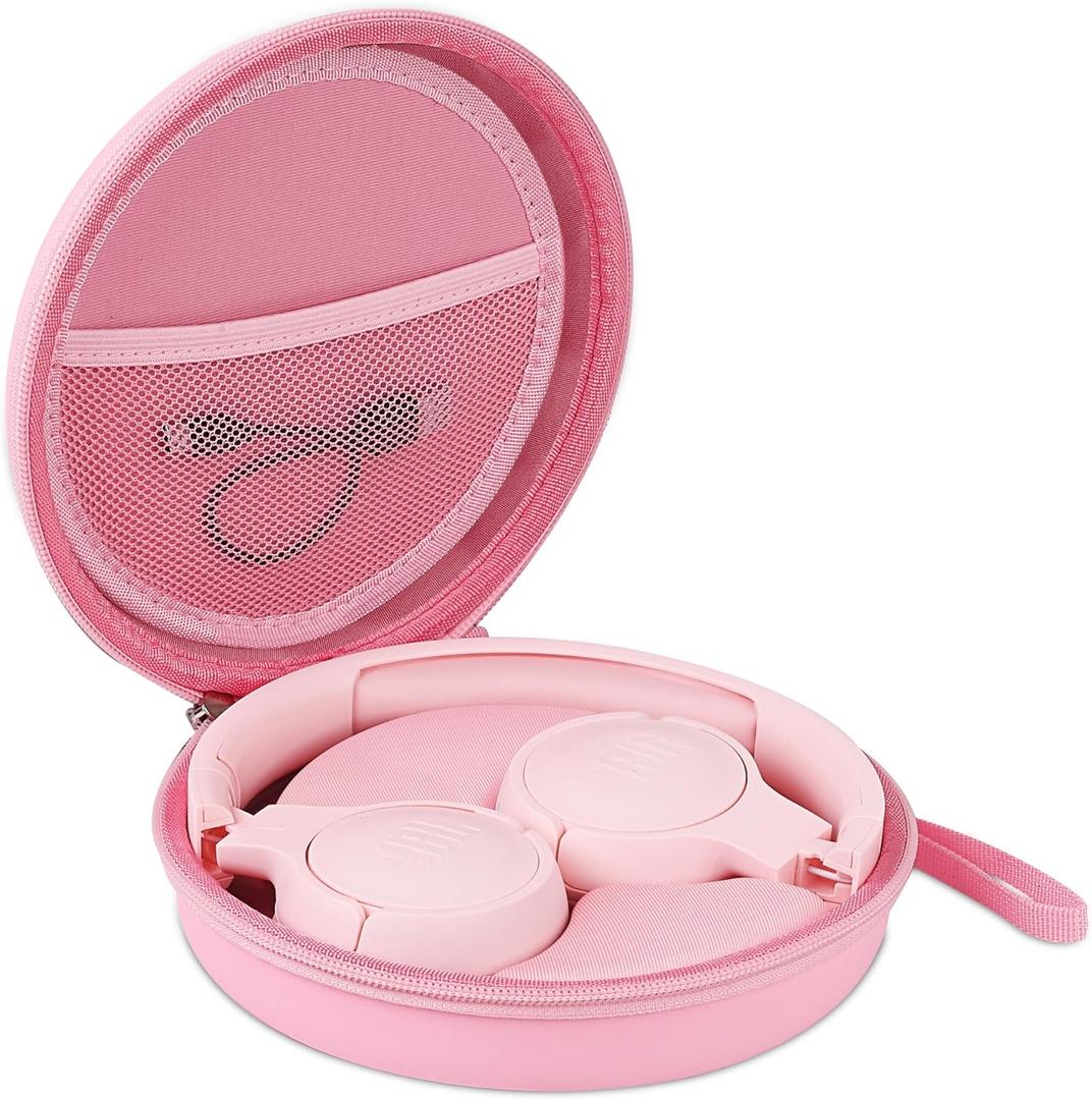 Headphone Case for JBL Tune 510BT 520BT, Hard Portable Headphone Carrying Case, Over Ear Headphone Storage Protective Case(Pink)