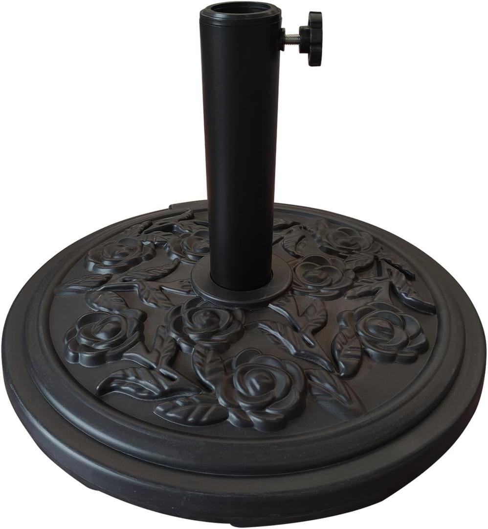 T&Jero Round Heavy Duty Patio Market Table Umbrella Base Stand Pre-Filled for Outdoor, 26 lb Black