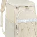 VKKZAAW Backpack Cooler Backpack 26 Cans Insulated Leak Proof for Women Men Beach Camping Picnic Fishing Hiking Lunch Backpack Waterproof Cooler (Beige)