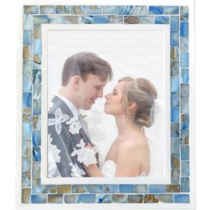 Picture Frame 8x10 Mother of Pearl,Tabletop or Wall Hanging Beach 8x10 Photo Frame for Anniversary,Mother's Day,Birthday,Wedding or Christmas(Blue Grey,1pc)