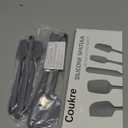 Coukre Silicone Spatula Set of 5,High Temperature Resistant, Food Grade Silicone, Dishwasher Safe, for Baking, Cooking (Pure Gray)