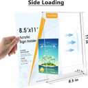 MaxGear Acrylic Sign Holder, Clear Sign Holders Plastic Display Stand 8.5 x 11 Inches Slant Back Countertop Display Picture Frames for Menus, Flyer, Use In Office, Store, 3 Pack