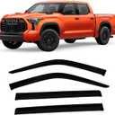 2022-2026 Tape-On Rain Guards for Toyota Tundra CrewMax Side Window Visor Deflectors SR SR5 Limited Platinum TRD Pro Capstone i-Force MAX Tinted Protectors 2023 2024 2025