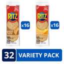 RITZ Peanut Butter and Cheese Sandwich Crackers Variety Pack, Lunch Snacks, 32 Snack Packs (6 Crackers Per Pack) (EXP 02/13/26)