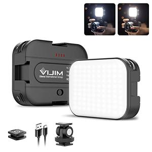VIJIM VL100C Bi-Color LED Video Light on Camera, Mini Rechargeable 2000mAh LED Camera Lights, CRI95+ Dimmable 2500-6500K Ultra Bright Photo and Video Lighting, LED Fill Lamp