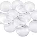 Faxco 30-Pieces Transparent Glass cabochons, Clear Glass Dome cabochon, Non-calibrated Round 1.57 inch/40mm for Photo Pendant Craft Jewelry Making