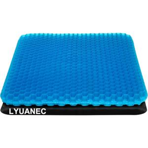 Gel Seat Cushion for Long Sitting - 18.5" x 17" x 1.4" (LargeSoft) Gel Cushion for People Over 100 lbs, Pressure Relief Cushions for Office Chair, Egg Cushions for Wheelchair, Seat Pad for Car (Standard Size Blue Gel)