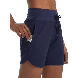 baleaf Women's 5" Workout Shorts Athletic Running Shorts High Waisted with Zipper Pocket Gym Quick Dry Hiking Sports L