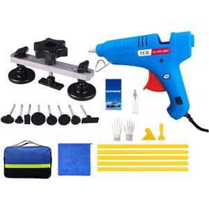 22 Pack Professional Paintless Dent Repair Kit with Bridge Puller, Car Dent Remover Tool for Hail Damage, Door Dings, Auto Body & Refrigerator DIY Restoration