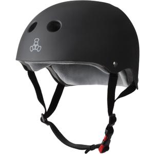 Triple Eight Certified Sweatsaver Helmet for Skateboarding, BMX, Roller Derby, Roller Skating, Inline Skating, Scooter and Bike (Small/Medium, Black Matte)