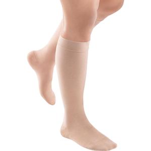 JOBST ACTIVA Opaque 15-20 mmHg Compression Socks for Women and Men, Knee High, Closed Toe, Silky Beige, X-Large
