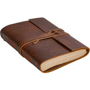 Leather Journal Notebook - Rustic Handmade Vintage Leather Bound Journals for Men and Women - Leather Craft Unlined Paper 300 Pages, Leather Book Diary Pocket Notebook, Diary To Write In (5" x 7")