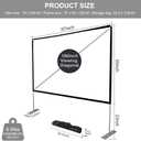SKERELL Outdoor Projector Screen with Stand 100 Inch: Portable Projection Screen for Outside Theater Home Backyard Movies