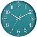 HZDHCLH Teal Wall Clocks Battery Operated,12 inch Silent Non Ticking Modern Wall Clock for Living Room Bedroom Kitchen Office Classroom Decor