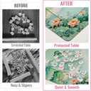 Teal Green Chinoiserie Landscape Mahjong Mats for Table