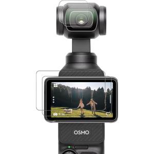 CYNOVA DJI Osmo Pocket 3 Screen Protector, Osmo Pocket 3 Lens Protector for DJI Osmo Pocket 3 Accessories with Tempered Glass LCD Display Film, Ultra HD, 9H Hardness, Scratch Resistant (Transparent)