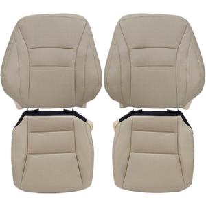FZJDSD Light Tan Driver & Passenger Side Bottom & Top Lean Back Microfiber Leather Replacement Seat Covers Compatible with Honda Accord 2013 2014 2015 2016 2017