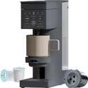 Chefman Caffeinator Single Serve Coffee Maker, Brew Pods & Grounds, Programmable Drip Coffee Machine with Brew Strength Settings, Iced Coffee Function, 48 oz. Removable Water Reservoir - Midnight